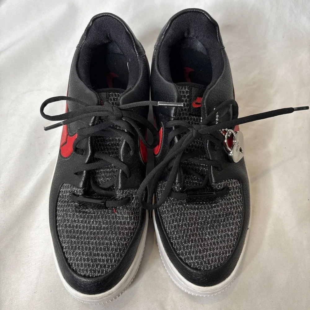 Nike Air Force 1 Sage Low Valentines Womens 8 Black‎ Red CU4759-001 Shoes - Picture 5 of 10